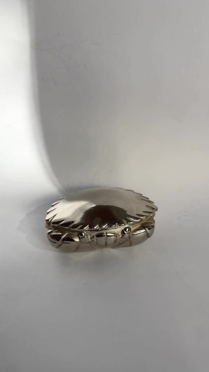 Vintage 1960s Silver Plated Crab Pill Box