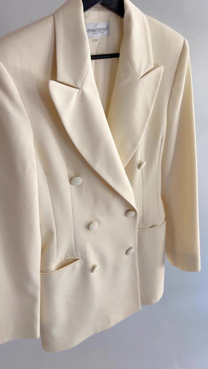 Vintage 1990s Cream Double Breasted Blazer - Made in Italy