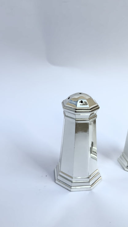 Vintage 1970s Silver Plated Salt & Pepper Shakers Set