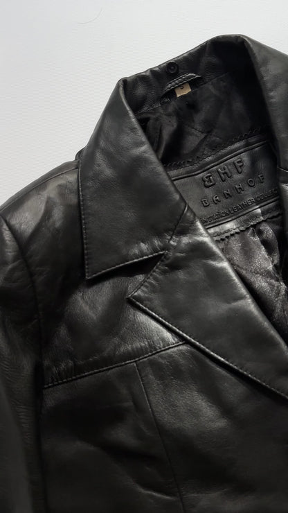 90s Black Leather Blazer