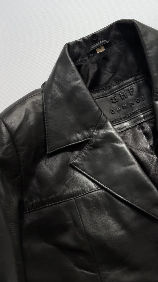 90s Black Leather Blazer