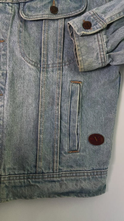 90s Valentino Garavani Denim Jacket - Light Blue Wash