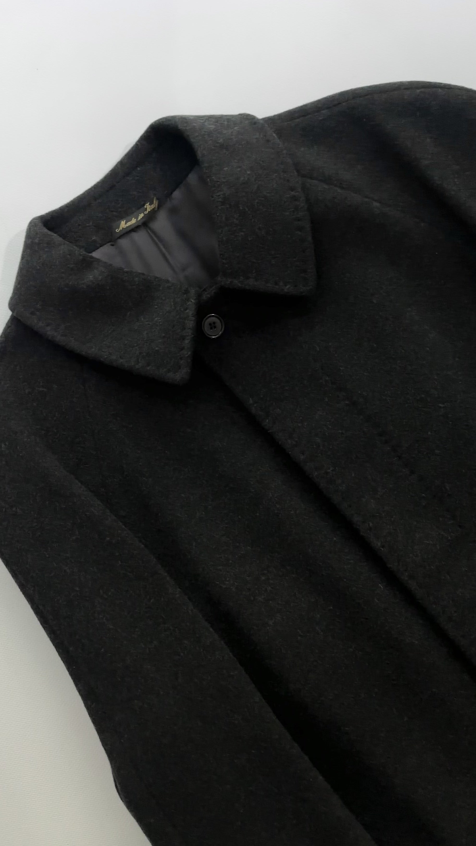 90s Gianfranco Ferré Charcoal Wool and Cashmere Coat – Alba