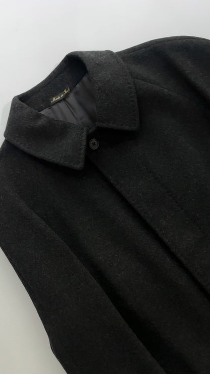 90s Gianfranco Ferré Charcoal Wool and Cashmere Coat