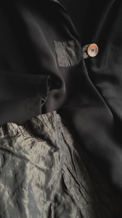 2000s Black Gold Taffeta Jacket