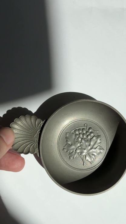 Vintage Mid-Century Pewter Tastevin Wine Taster