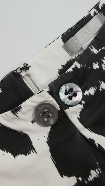Max Mara Black & White A-Line Skirt