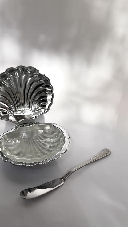 Vintage 1960s Sculptural Shell Butter Dish