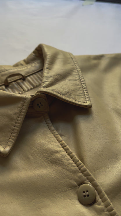 90s Beige Leather Jacket