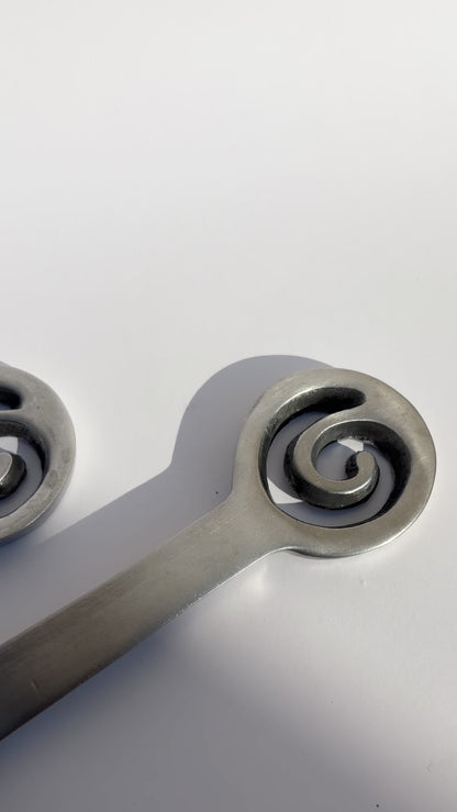 Vintage 1980s Spiral Aluminium Salad Serving Set