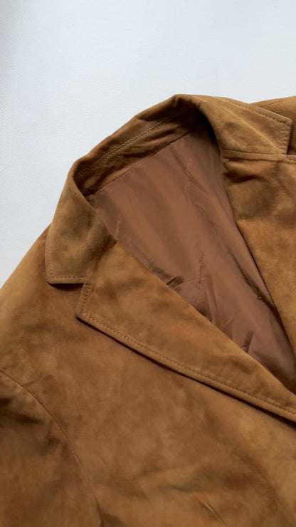 2000s Camel Goatskin Suede Blazer