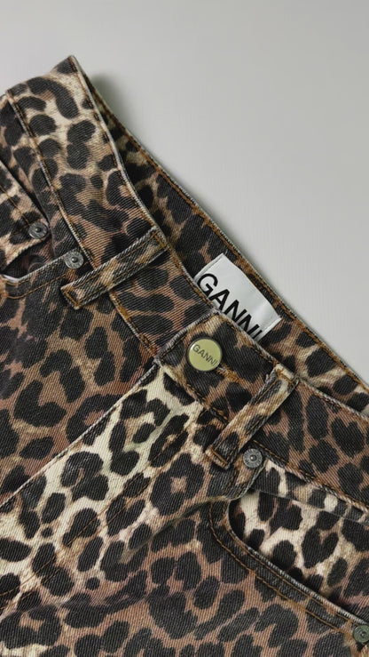 Ganni Leopard Betzy Cropped Jeans